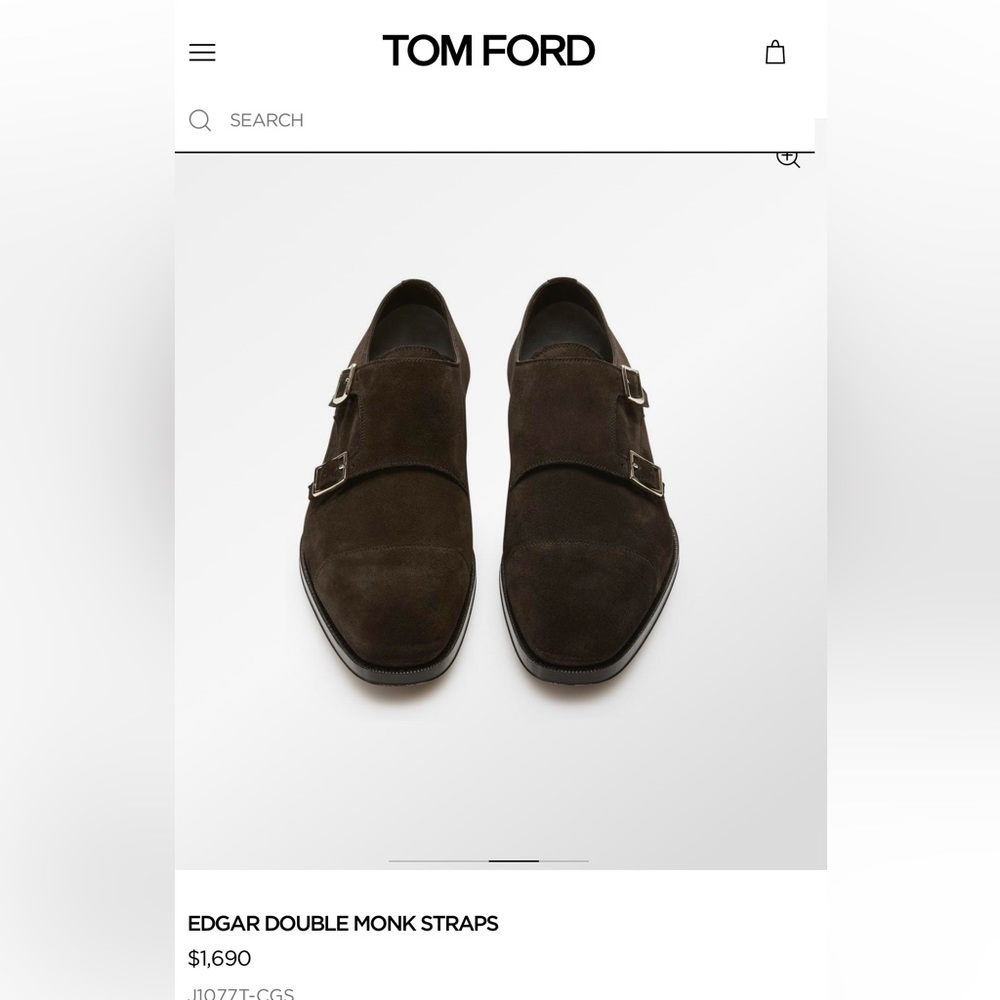 Tom Ford Elkan Suede Monk-Strap Shoes